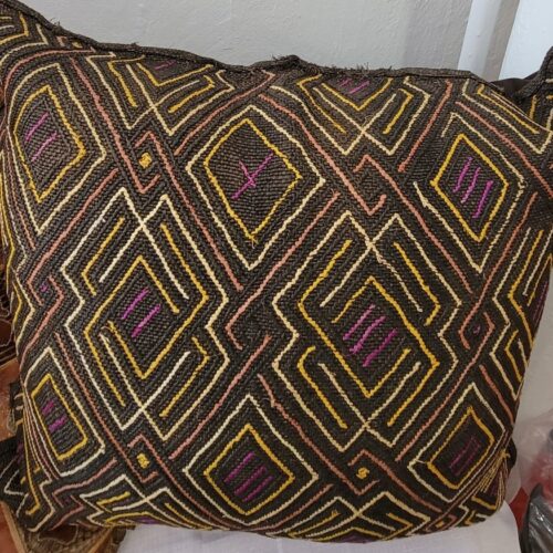 Brown African Maze Throw Pillow