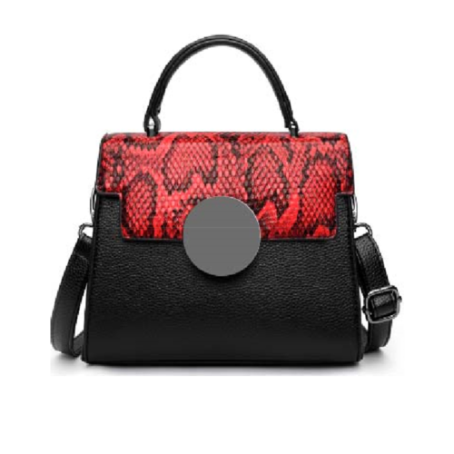 Top Handle Red and Black Handbag
