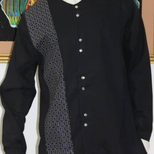 Black chitenge long sleeved shirt